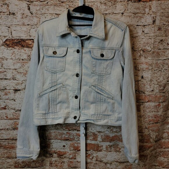 Upcycled Nirvana Band Tee Denim Jean Jacket, size large - Picture 3 of 8